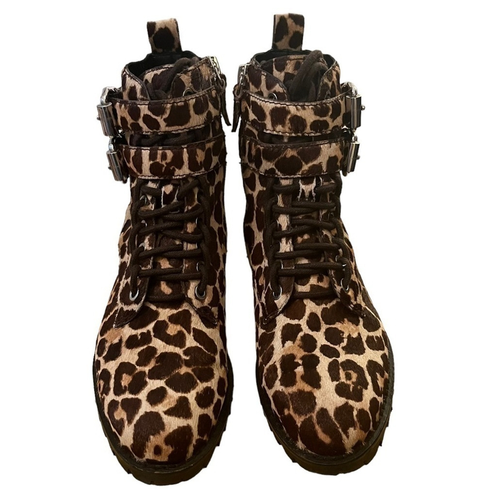 Rebecca MINKOFF Jaiden Ponyhair Animal Print Combat Boots (Size 6) - Picture 3 of 9